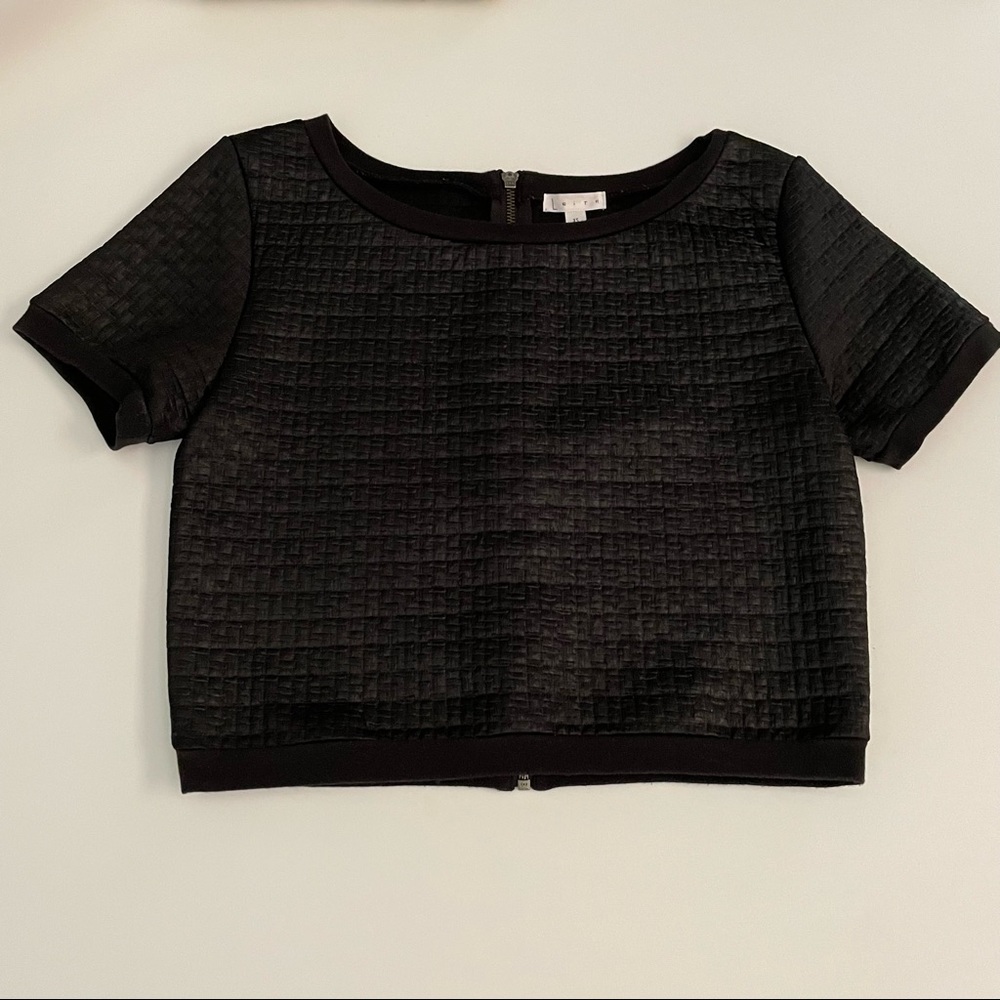 Black Pleather Leith Top
